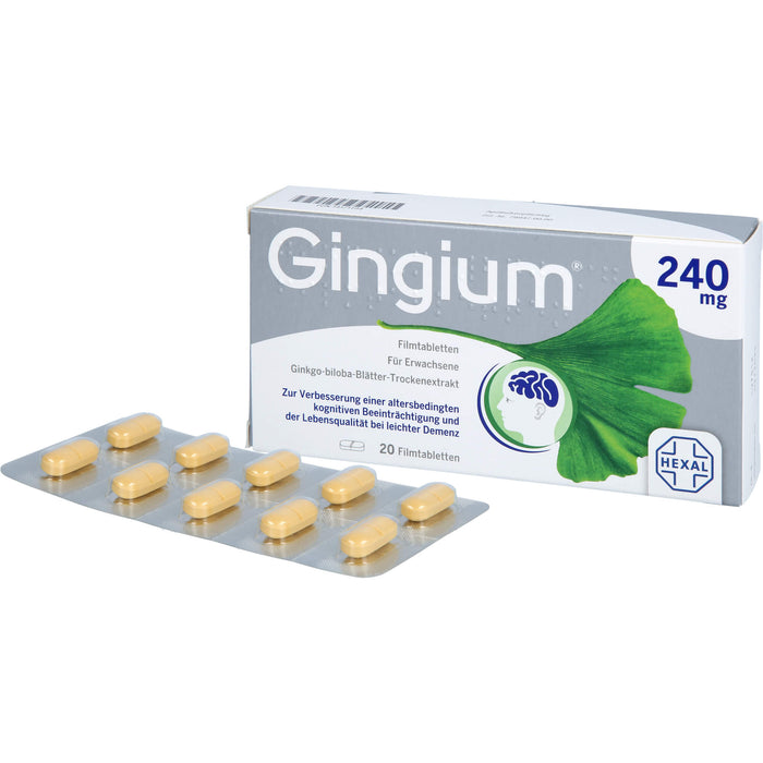 Gingium 240 mg Filmtabletten, 20 pc Tablettes