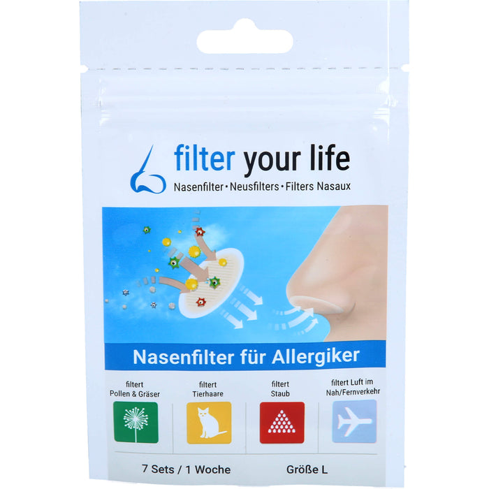 Filter Your Life Größe L Nasenfilter f. Allergiker, 7X2 St PFL