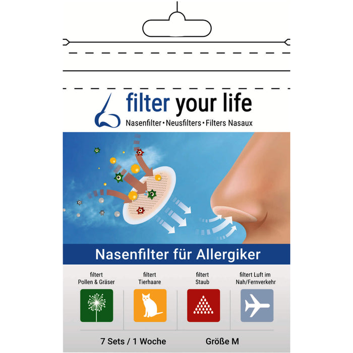 Filter Your Life Größe M Nasenfilter für Allergiker, 14 pc Pansement