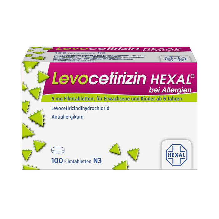 Levocetirizin HEXAL 5 mg Filmtabletten bei Allergien, 100 pcs. Tablets