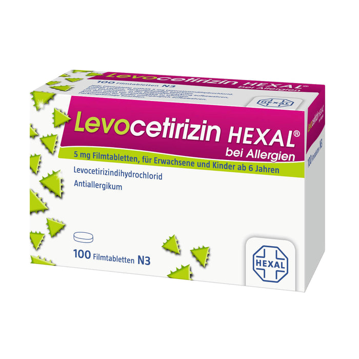 Levocetirizin HEXAL 5 mg Filmtabletten bei Allergien, 100 pcs. Tablets