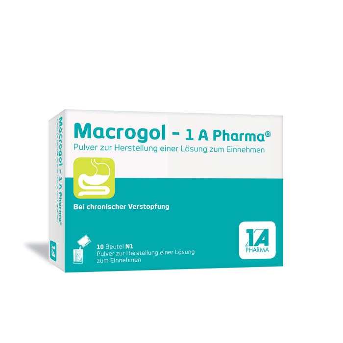 Macrogol - 1 A Pharma Pulver bei chronischer Verstopfung, 10 St. Beutel