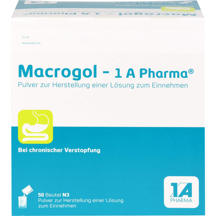 Macrogol - 1 A Pharma, Pulver zur Herstellung einer Lösung zum Einnehmen, 50 pcs. Sachets