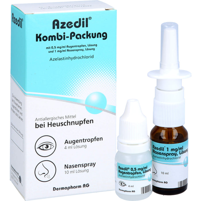 Azedil Kombi-Packung Augentropfen + Nasenspray antiallergisches Mittel bei Heuschnupfen, 1 pc Paquet combiné