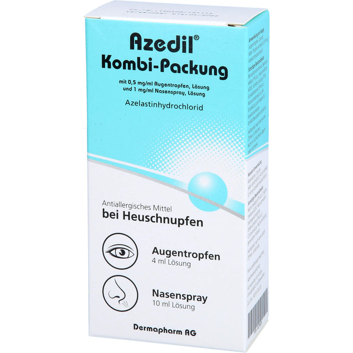 Azedil Kombi-Packung Augentropfen + Nasenspray antiallergisches Mittel bei Heuschnupfen, 1 pc Paquet combiné