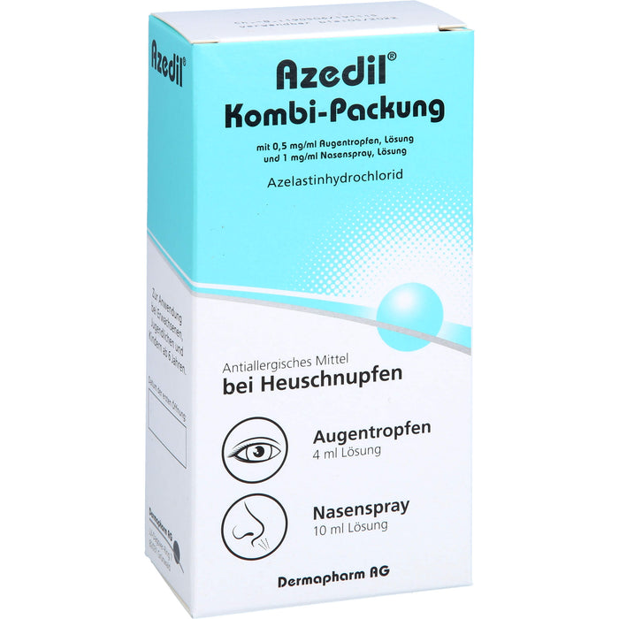 Azedil Kombi-Packung Augentropfen + Nasenspray antiallergisches Mittel bei Heuschnupfen, 1 pc Paquet combiné