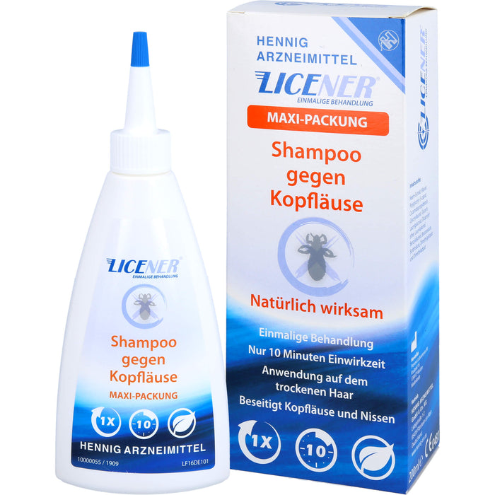 LICENER Maxi-Packung Shampoo gegen Kopfläuse und Nissen, 200 ml Shampoo