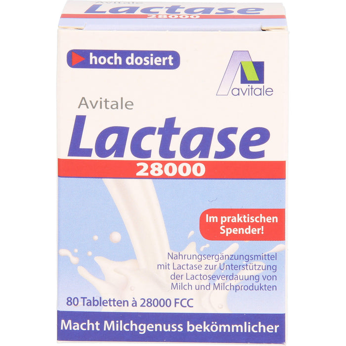 Avitale Lactase 28000 FCC Tabletten im Spender, 80 pcs. Tablets