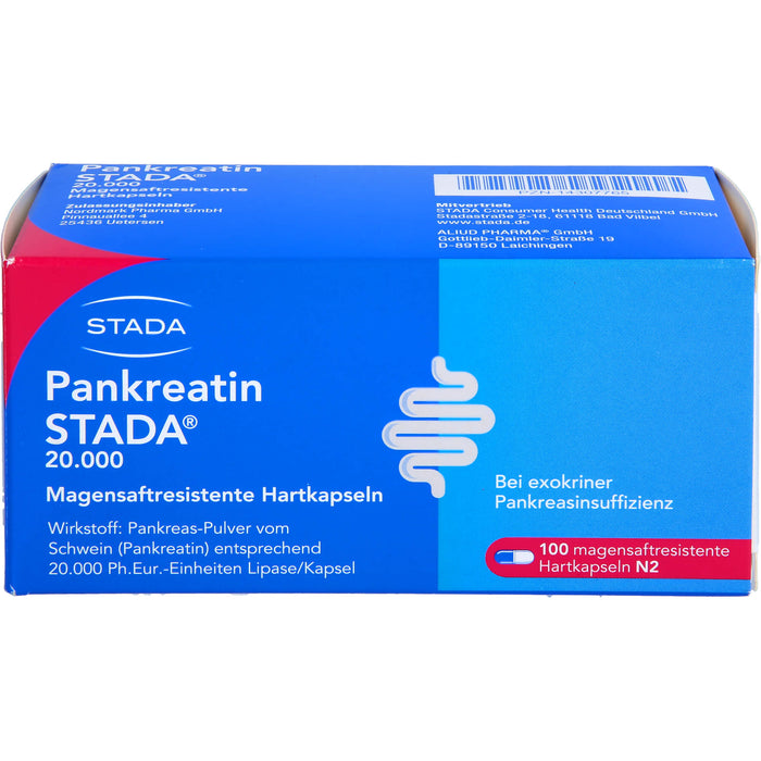 Pankreatin STADA 20.000 magensaftresistente Hartkapseln, 100 pcs. Capsules