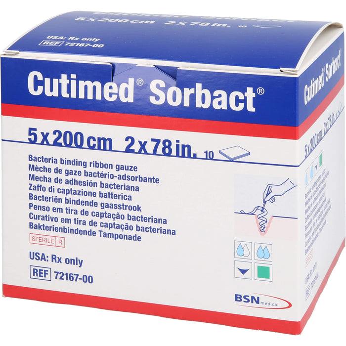 Cutimed Sorbact Tamponaden 5x200 cm, 10 St TPO