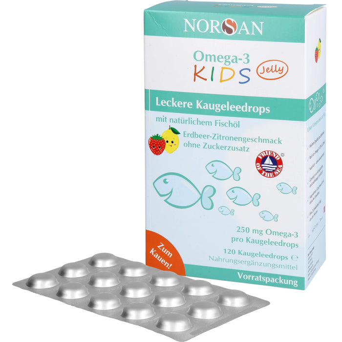 NORSAN Omega-3 Kids Jelly leckere Kaugeleedrops, 120 St. Gummidrops