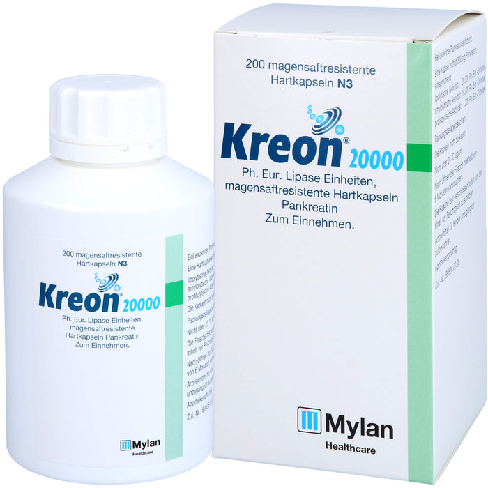 Kreon 20 000 Ph.Eur. Lipase Einheiten Hartkapseln, 200 pc Capsules