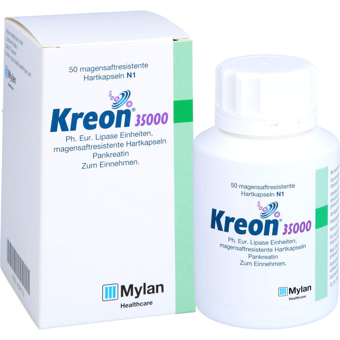 Kreon 35 000 Ph.Eur. Lipase Einheiten Hartkapseln bei exokriner Pankreasinsuffizienz, 50 pc Capsules