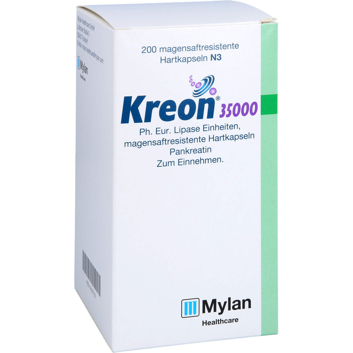 Kreon 35 000 Ph.Eur. Lipase Einheiten, magensaftresistente Hartkapseln, 200 St. Kapseln