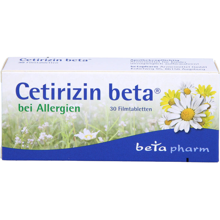 Beta Cetirizin 10 mg Filmtabletten bei Allergien, 30 pcs. Tablets