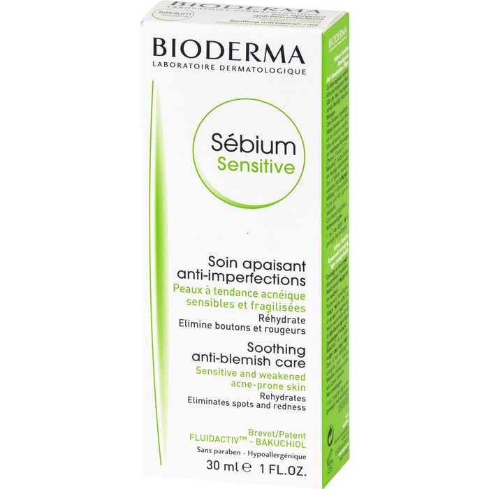 BIODERMA Sébium Sensitive beruhigende, feuchtigkeitsspendende Anti-Unreinheiten-Creme, 30 ml Crème