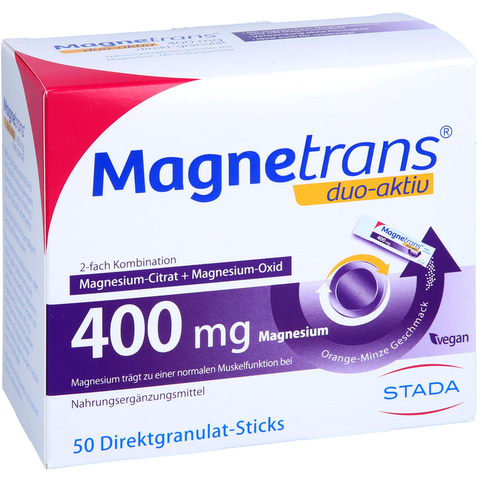 Magnetrans duo-aktiv 400 mg Magnesium Direktgranulat-Sticks, 50 pcs. Sachets