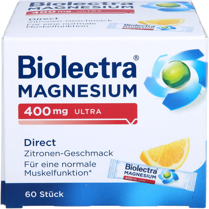 Biolectra MAGNESIUM 400 mg ultra Direct Zitrone, 60 St. Beutel