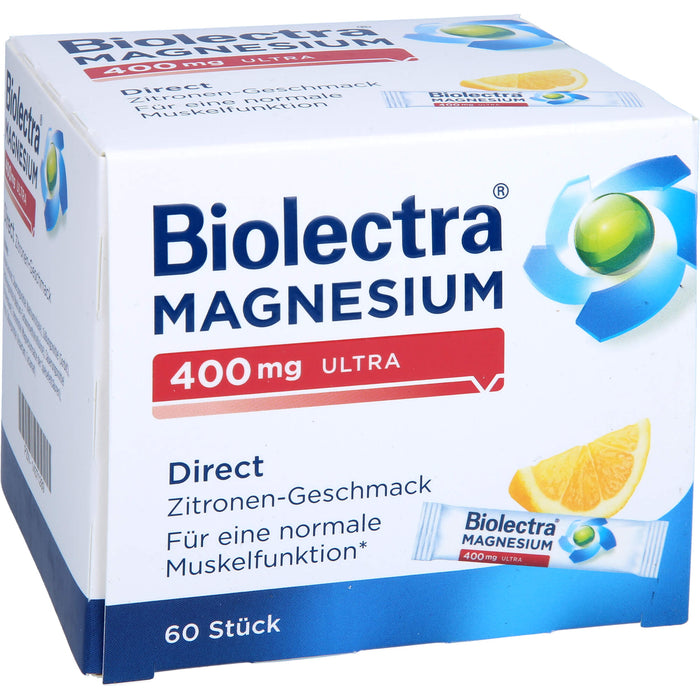 Biolectra MAGNESIUM 400 mg ultra Direct Zitrone, 60 St. Beutel