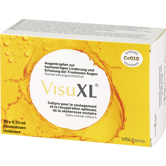 VisuXL Augentropfen ur hochwertigen Linderung und Erholung bei trockenen Augen Einzeldosis, 30 pc Récipients à dose unique