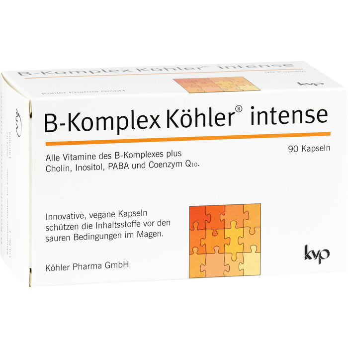 B-Komplex Köhler intense Kapseln schützt die Inhaltsstoffe vor den sauren Bedingungen im Magen, 90 St. Kapseln