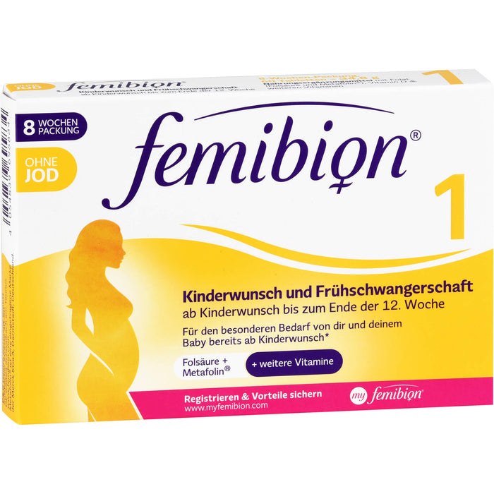 Femibion 1 Kinderwunsch und Frühschwangerschaft ohne Jod Tabletten, 60 St. Tabletten