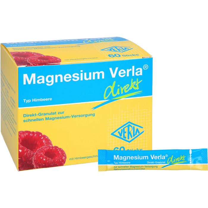 Magnesium Verla direkt, Direkt-Granulat, Himbeere, 60 pcs. Sachets