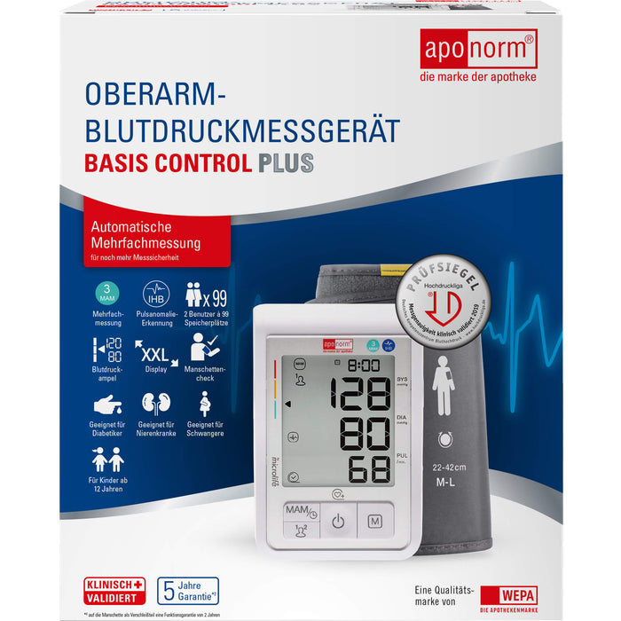 Aponorm Blutdruck Messgerät Basis C. Plus Oberarm, 1 St