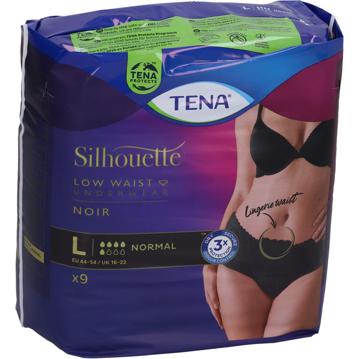 TENA Silhouette Normal Noir L Inkontinenz Pants, 9 pc Pantalons à couches