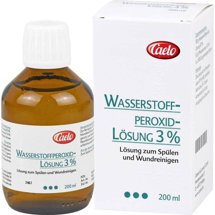 Caelo Wasserstoffperoxid 3 % Lösung Standard Zulassung, 200 ml Lösung