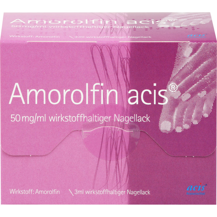 Amorolfin acis 50 mg/ml wirkstoffhaltiger Nagellack bei Nagelpilz, 3 ml Wirkstoffhaltiger Nagellack