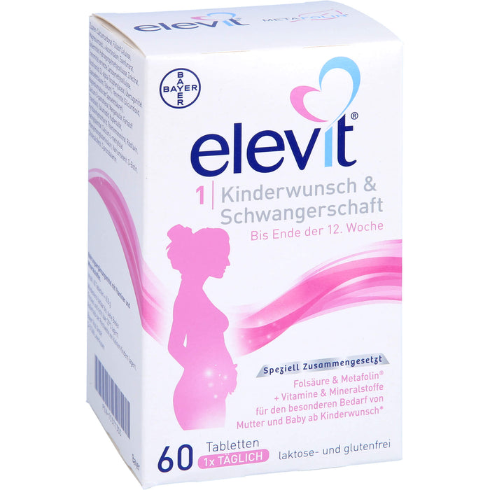 Elevit 1 Tabletten bei Kinderwunsch & Schwangerschaft, 60 St. Tabletten