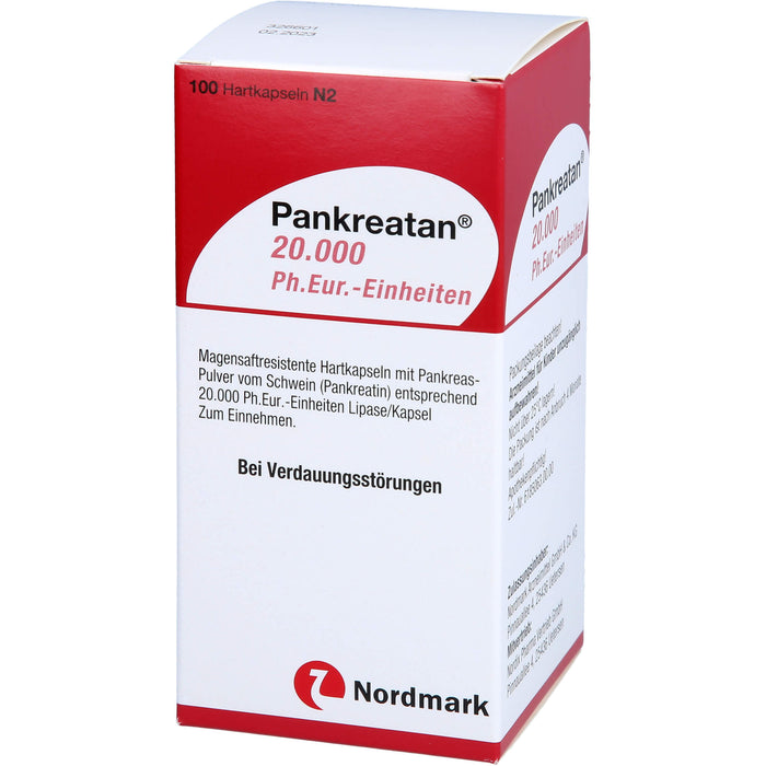 Pankreatan 20.000 Ph.Eur.-Einheiten Hartkapseln, 100 pc Capsules