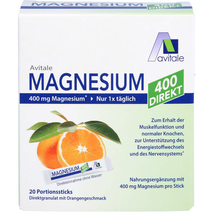 Avitale Magnesium 400 Orange Direktgranulat, 20 St. Sticks