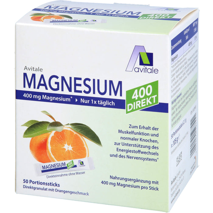 Avitale Magnesium 400 Direktgranulat Orange, 50 pc Sachets