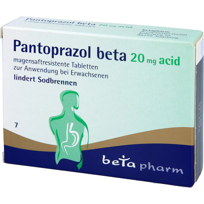 Pantoprazol beta 20 mg acid magensaftresistente Tabletten, 7 St TMR