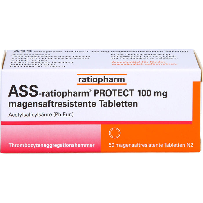 ASS-ratiopharm PROTECT 100 mg magensaftresistente Tabletten, 50 pc Tablettes