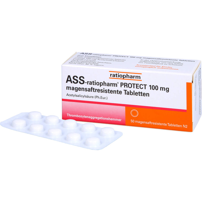 ASS-ratiopharm PROTECT 100 mg magensaftresistente Tabletten, 50 pcs. Tablets