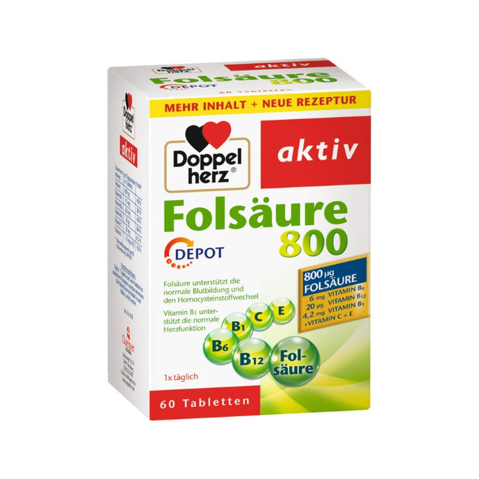 Doppelherz Folsäure 800 Depot Tabletten, 60 pc Tablettes