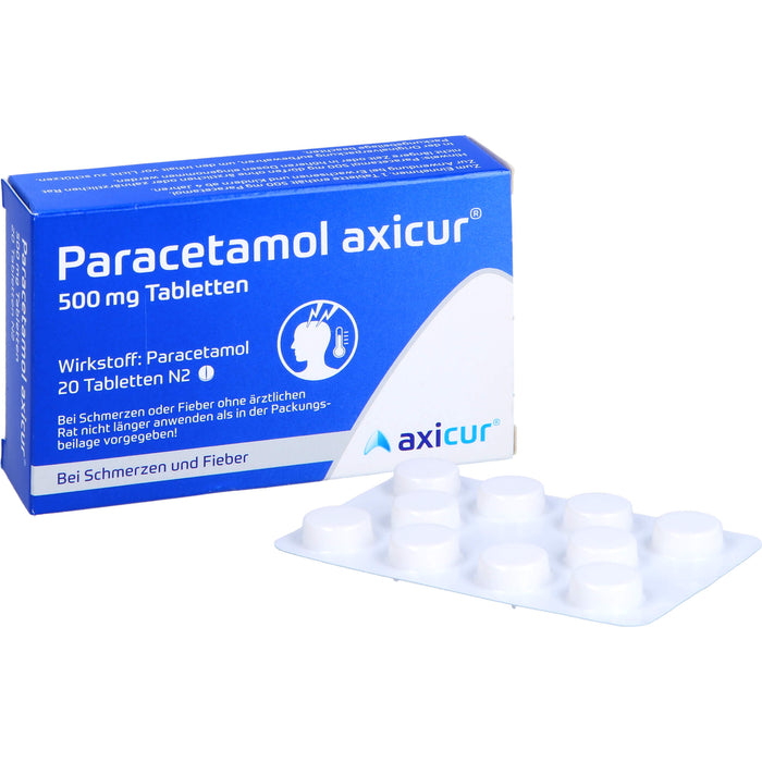 Paracetamol axicur 500 mg Tabletten Reimport axicorp, 20 St. Tabletten