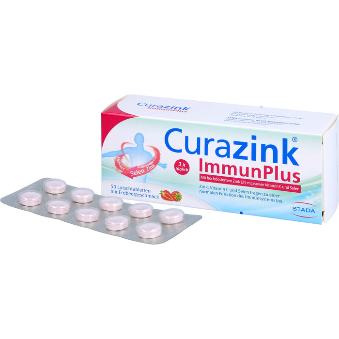 Curazink ImmunPlus Lutschtabletten mit Erdbeergeschmack, 50 St. Tabletten