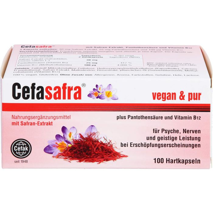 Cefasafra mit Safran-Extrakt Kapseln, 100 pcs. Capsules