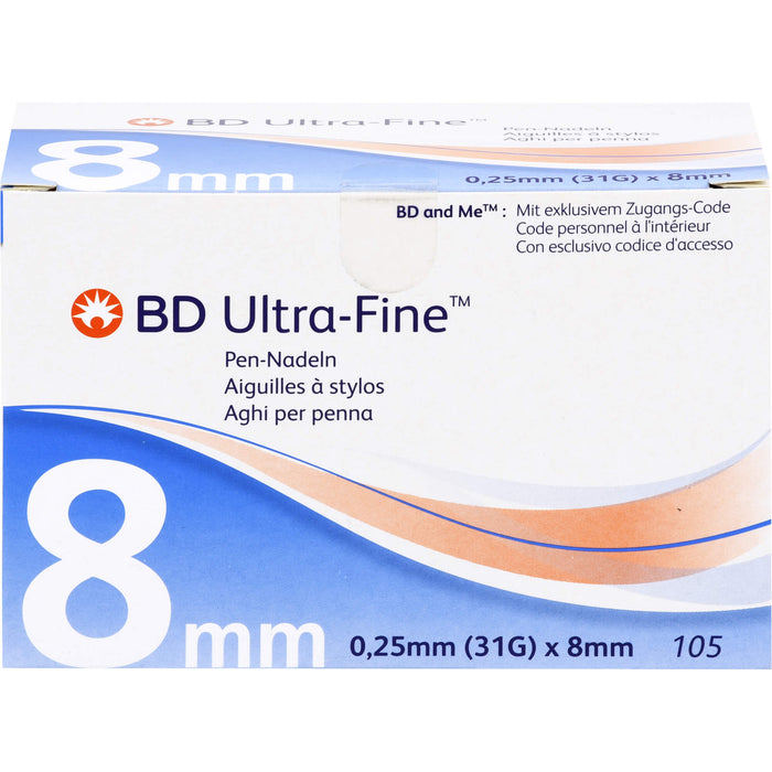 BD ULTRA-FINE Pen-Nadeln 0,25 mm (31G) x 8 mm, 105 St KAN