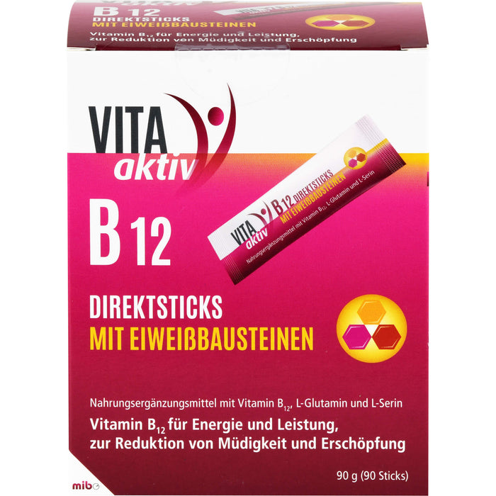 VITA aktiv B 12 Direktsticks mit Eiweißbausteinen, 90 St BEU