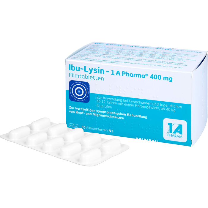 Ibu-Lysin - 1 A Pharma 400 mg Filmtabletten, 50 St FTA