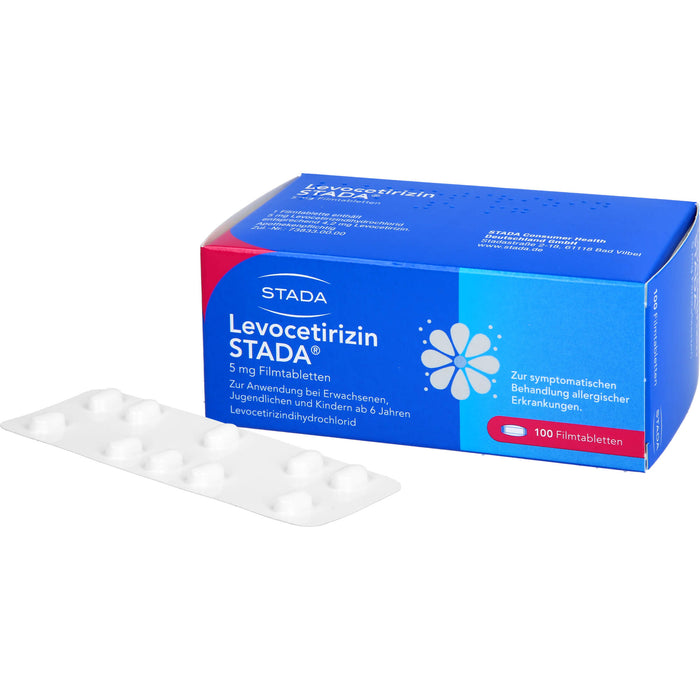 Levocetirizin STADA 5 mg Filmtabletten bei Allergien, 100 St. Tabletten