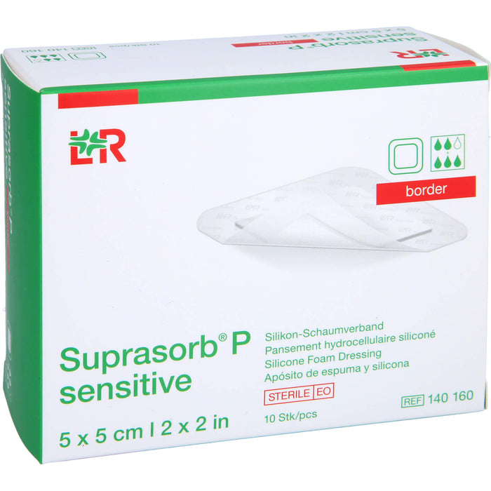 Suprasorb P sensitive PU-Schaum.border 10x10 cm, 10 St VER