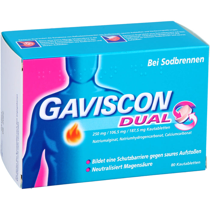 GAVISCON Dual Kautabletten bei Sodbrennen, 80 St. Tabletten