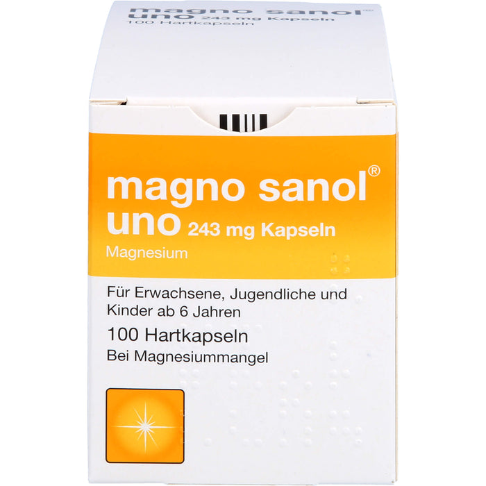 magno sanol uno 243 mg Kapseln bei Magnesiummangel, 100 pcs. Capsules