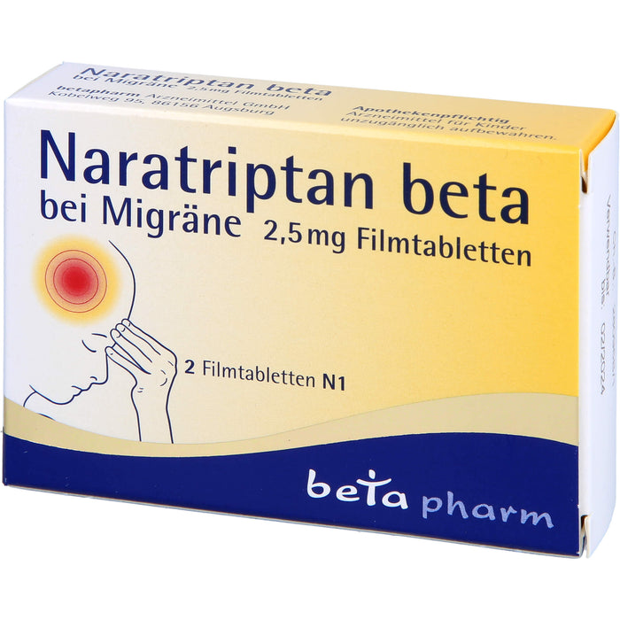 Naratriptan beta Tabletten bei Migräne, 2 pcs. Tablets